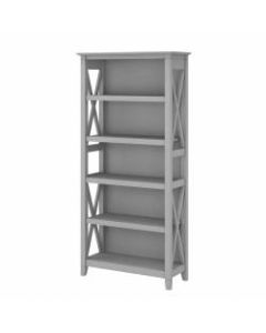 Bush Furniture Key West Tall 5-Shelf Bookcase, Cape Cod Gray, Standard Delivery
