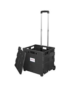 Office Depot Brand Mobile Folding Cart With Lid, 16inH x 18inW x 15inD, Black