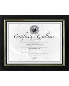 DAX Leatherette Frames - Holds 8.50in x 11in Insert - Desktop - Easel Back, Hanger - 1 Each - Leatherette, Plastic - Black