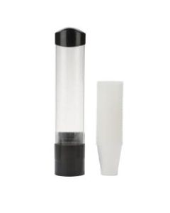 Mind Reader Plastic Cup Dispenser, 15inH x 3-1/2inW x 3-1/2inD, 7 Oz Cups, Black/Silver