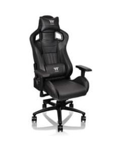 Tt eSPORTS X Fit Gaming Chair - For Game - Aluminum, Foam, Steel, Faux Leather, Polyvinyl Chloride (PVC), Carbon, Metal - Black