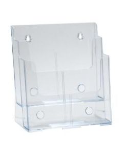 Azar Displays 2-Tier 2-Pocket Plastic Brochure Holder, Letter Size, 11-1/4inH x 9-1/4inW x 5inD, Clear