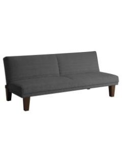 DHP Dillan Futon, Faux Leather, 29inH x 69inW x 30inD, Gray