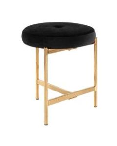 LumiSource Chloe Vanity Stool, Black/Gold