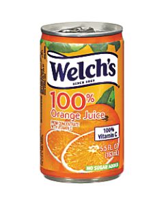 Welchs Orange Juice, 5.5 Oz, Case Of 48