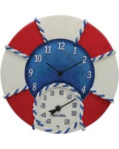 Taylor 91417T 14-Inch Life Preserver Clock with Thermometer - Analog - Quartz - CaseThermometer