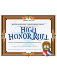 Hayes High Honor Roll Certificates, 8 1/2in x 11in, Blue/Brown, 30 Certificates Per Pack, Bundle Of 6 Packs