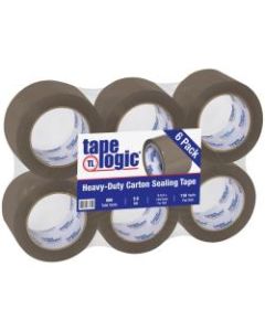 Tape Logic Acrylic Sealing Tape, 3in Core, 3in x 110 Yd., Tan, Pack Of 6