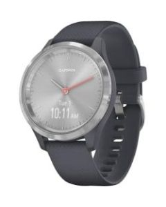 Garmin vivomove 3S GPS Watch - Silver Stainless Steel - Granite Blue Case - Stainless Steel Bezel