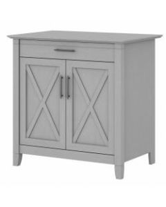 Bush Furniture Key West Secretary Desk With Keyboard Tray And Storage Cabinet, Cape Cod Gray, Standard Delivery