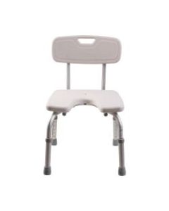 DMI U-Shape Bath And Shower Chair With Removable Backrest, 17inH x 15 3/4inW x 14inD, White