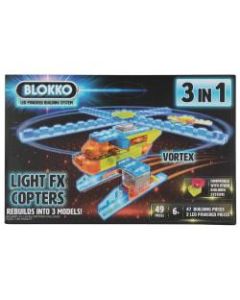 JAM Paper Games, 3-In-1 Light FX Building Block Copters, Multicolor