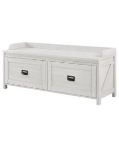 Ameriwood Home Farmington Entryway Storage Bench, 2 Drawers, Ivory Pine