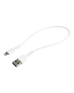 StarTech.com 12inch/30cm Durable White USB-A to Lightning Cable, Rugged Heavy Duty Charging/Sync Cable for Apple iPhone/iPad MFi Certified