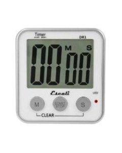Escali 12/24-Hour Digital Timer, 3-1/2inH x 3-1/4inW x 3/4inD, White