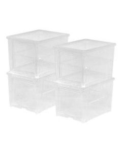 IRIS Easy Access Womens Shoes Storage Containers, 13 1/4 x 9 3/4in x 9in, Clear, Case Of 4