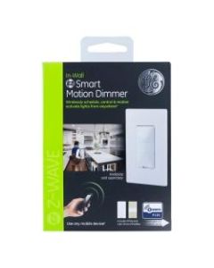 GE Z-Wave Plus In-Wall Motion-Sensing Dimmer, White, 26933