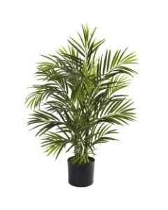 Nearly Natural 2-1/2ftH Areca Palm Tree With Pot, Green/Black