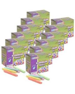 Pacon Blackboard Chalk, 3/8in x 3-1/4in, Assorted Colors, 60 Pieces Per Pack, Set Of 12 Packs