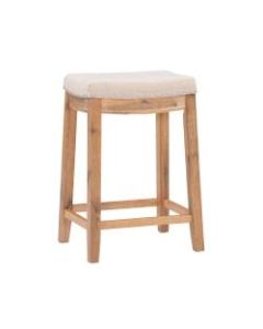 Linon Walker Counter Stool, Rustic Brown/Natural