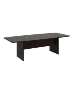 Bush Business Furniture 96inW x 42inD Boat Shaped Conference Table with Wood Base, Mocha Cherry, Standard Delivery