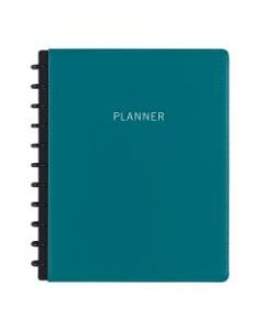 TUL Discbound Monthly Planner Starter Set, Undated, Letter Size, Leather Cover, Teal