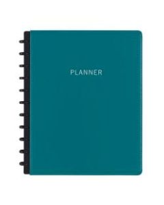 TUL Discbound Monthly Planner Starter Set, Undated, Letter Size, Leather Cover, Teal