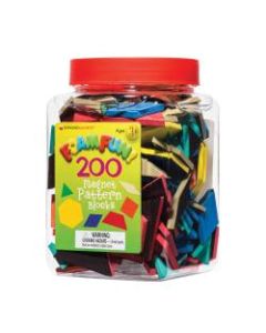 Dowling Magnets Foam Fun Magnets Pattern Blocks, Assorted, Pack Of 200 Blocks, Pre-K - Grade 4