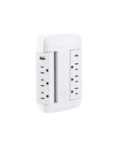 CyberPower CSP600WSURC5 Professional 6 - Outlet Surge with 900 J - NEMA 5-15P, Wall Tap, 2 - 3.6 Amps (Shared) USB, Lifetime Warranty