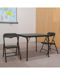 Flash Furniture Kids Colorful Folding Table And 2 Chairs, 20-1/4inH x 24inW x 24inD, Black