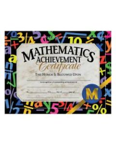 Hayes Mathematics Achievement Certificates, 8 1/2in x 11in, Multicolor, 30 Certificates Per Pack, Bundle of 6 Packs