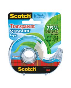 Scotch Magic Transparent Greener Tape In Dispenser, 3/4in x 600in, Clear