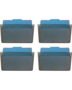 OIC Wall Mountable Space-Saving Files - 7in Height x 13in Width x 4.1in Depth - Smoke - Plastic - 4 / Carton
