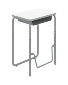 Safco AlphaBetter 2.0 Height-Adjustable Student Sit/Stand Desk With Book Box And Pendulum Bar, 43inH x 28inW x 20inD, Dry Erase