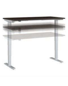 Move 40 Series by Bush Business Furniture Height-Adjustable Standing Desk, 60in x 30in, Mocha Cherry/Cool Gray Metallic, Standard Delivery