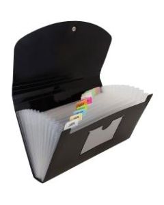 JAM Paper Expanding File, 6in Expansion, 5-1/2in x 11in, Black