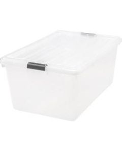 Iris Storage Boxes With Lift-Off Lids, 26 1/10in x 17 1/2in x 11 1/4in, Clear, Case Of 5