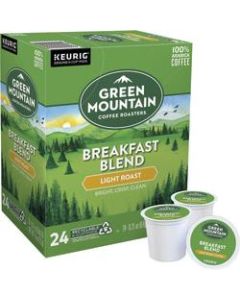 Green Mountain Coffee Breakfast Blend Coffee K-Cups, Medium Roast, Case Of 24 Pods
