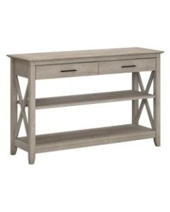 Bush Furniture Key West Console Table With Drawers And Shelves, Washed Gray, Standard Delivery