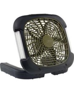 O2 Cool 10-Inch Portable Camping Fan with Lights - 10in Diameter - 2 Speed - LED, Quiet, Pivot, Carrying Handle