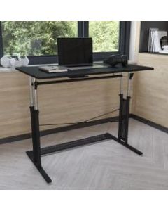 Flash Furniture Height-Adjustable Sit-To-Stand Home Office Desk, 35-3/4inH x 39-1/4inW x 23-3/4inD, Black