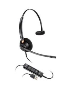Plantronics Corded Headset with USB Connection - Mono - USB - Wired - Over-the-head - Monaural - Supra-aural - Noise Canceling