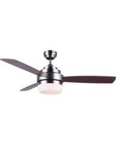 Black & Decker Ceiling Fan - 3 Blades - 52in Diameter - 3 Speed - Adjustable Airflow - 17.5in Height x 52in Width x 52in Depth - Nickel Body, Plywood Blade, Glass Cover