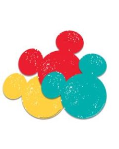 Eureka Mickey Mouse Paper Cut Outs, 5in, Multicolor, 36 Cut outs Per Pack, Bundle Of 6 Packs