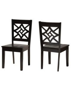 Baxton Studio Nicolette Dining Chairs, Dark Brown, Set Of 2 Chairs