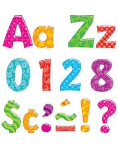 Trend Colorful Patterns 4-inch Ready Letters - Learning Theme/Subject - 59, 84, 20, 35, 18 (Uppercase Letters, Lowercase Letters, Numbers, Punctuation Marks, Spanish Accent Mark) Shape