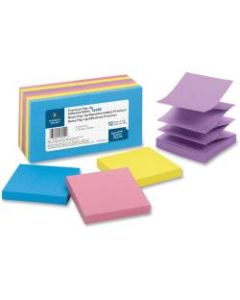 Business Source Reposition Pop-up Adhesive Notes - 3in x 3in - Square - Assorted - Removable, Repositionable, Solvent-free Adhesive - 12 / Pack