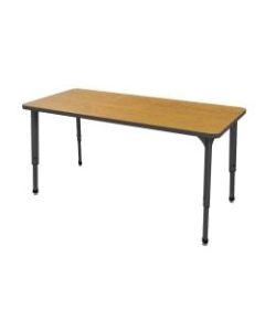 Marco Group Apex Series 72inW Adjustable Height Rectangular Table, Solar Oak/Black