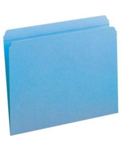 Smead Color File Folders, With Reinforced Tabs, Letter Size, Straight Cut, Blue, Box Of 100