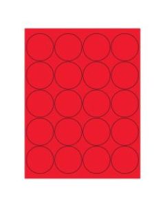 Office Depot Brand Circle Inkjet/Laser Labels, LL197RD, 2in, Fluorescent Red, Pack Of 2,000 Labels